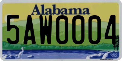 AL license plate 5AW0004