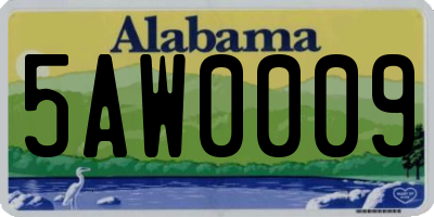 AL license plate 5AW0009
