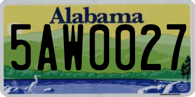 AL license plate 5AW0027