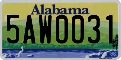 AL license plate 5AW0031