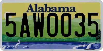 AL license plate 5AW0035
