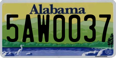 AL license plate 5AW0037