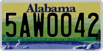 AL license plate 5AW0042