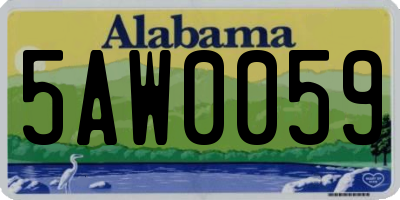 AL license plate 5AW0059
