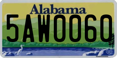 AL license plate 5AW0060