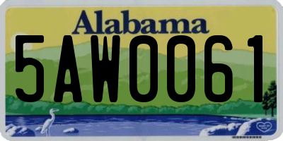 AL license plate 5AW0061