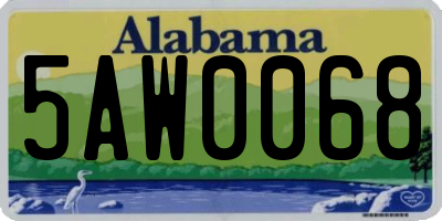 AL license plate 5AW0068