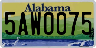 AL license plate 5AW0075