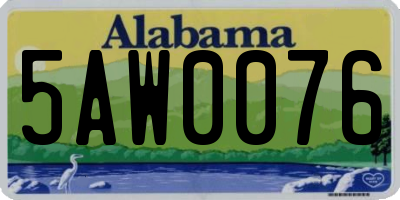 AL license plate 5AW0076