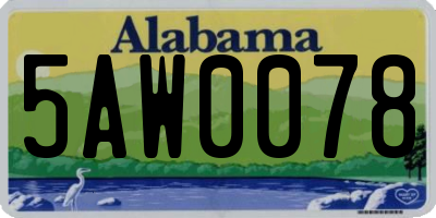 AL license plate 5AW0078
