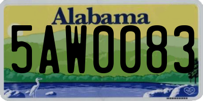 AL license plate 5AW0083