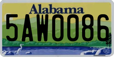 AL license plate 5AW0086