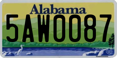 AL license plate 5AW0087