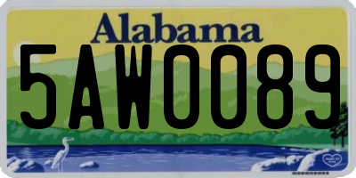 AL license plate 5AW0089