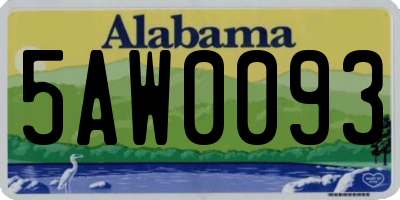 AL license plate 5AW0093