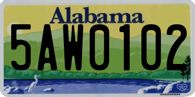 AL license plate 5AW0102