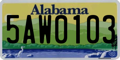 AL license plate 5AW0103