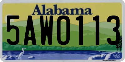 AL license plate 5AW0113