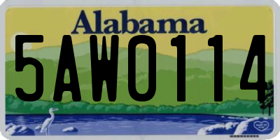 AL license plate 5AW0114