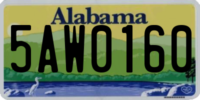 AL license plate 5AW0160