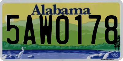 AL license plate 5AW0178