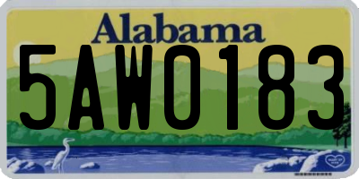 AL license plate 5AW0183