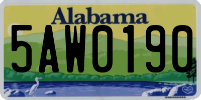 AL license plate 5AW0190