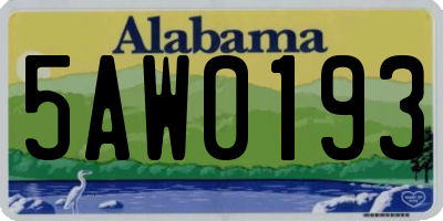 AL license plate 5AW0193