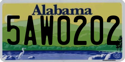 AL license plate 5AW0202