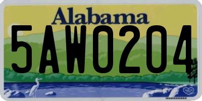 AL license plate 5AW0204