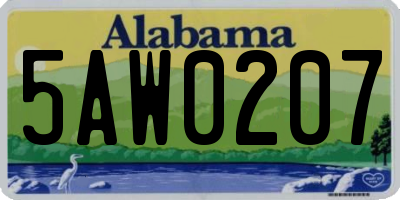 AL license plate 5AW0207