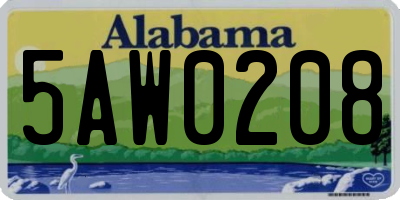 AL license plate 5AW0208