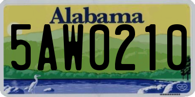 AL license plate 5AW0210