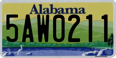 AL license plate 5AW0211