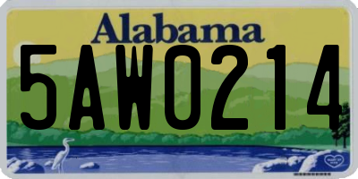 AL license plate 5AW0214