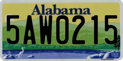AL license plate 5AW0215