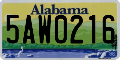 AL license plate 5AW0216