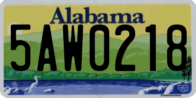 AL license plate 5AW0218