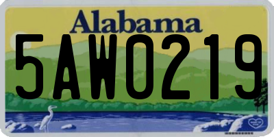 AL license plate 5AW0219