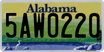 AL license plate 5AW0220