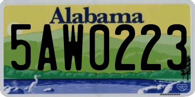 AL license plate 5AW0223