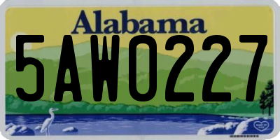 AL license plate 5AW0227