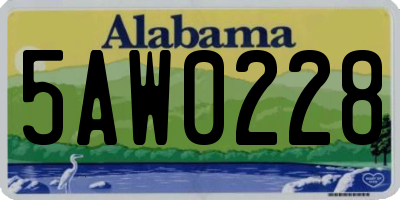 AL license plate 5AW0228