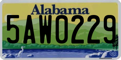 AL license plate 5AW0229