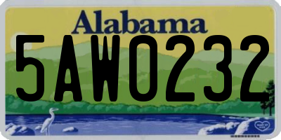 AL license plate 5AW0232