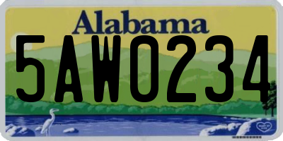 AL license plate 5AW0234