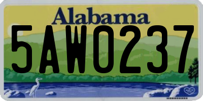 AL license plate 5AW0237