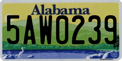AL license plate 5AW0239
