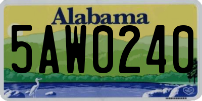 AL license plate 5AW0240