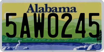 AL license plate 5AW0245